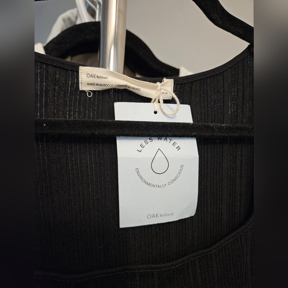 Oak + Fort - NWT Elegant Black Square Neck Dress - Size Medium - Picture 2 of 7